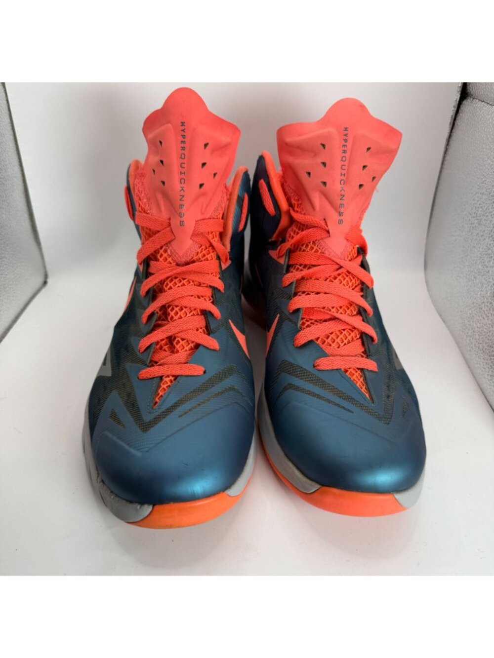 Nike Hyperquickness Mens Basketball Shoes Size 11 Blue & Orange Mid-Top Lunar - Picture 2 of 8